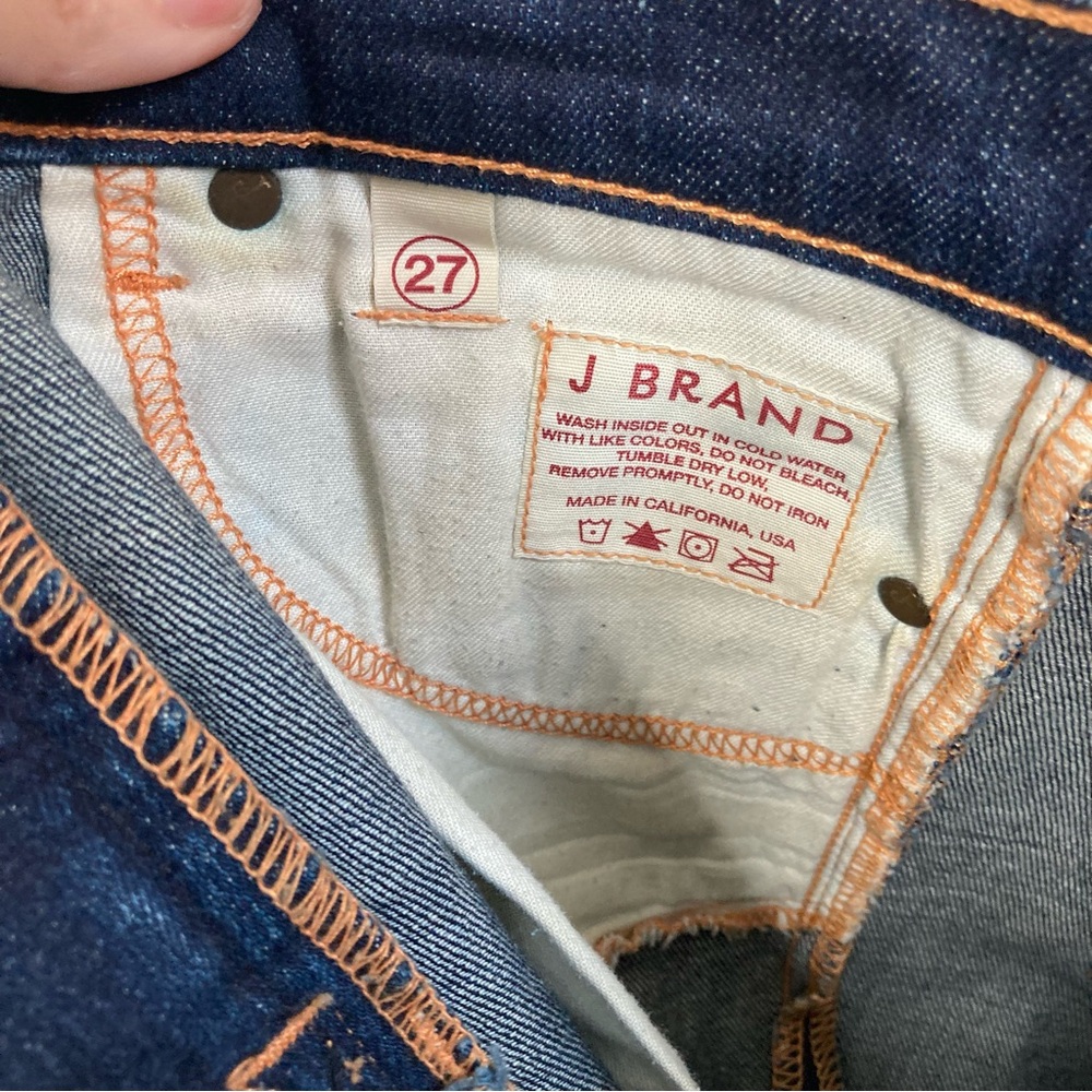 J Brand Womens Boot Cut Denim Jeans Dark Wash 27 Cotton Mid Rise 32" inseam - Picture 15 of 16
